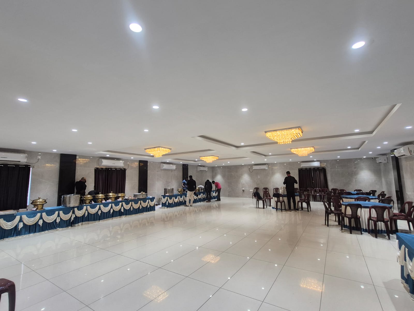 Spacious dining area with buffet counters and seating